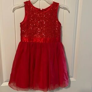 Cat and Jack red sparkly dress great condition